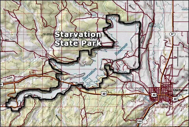 Starvation State Park map