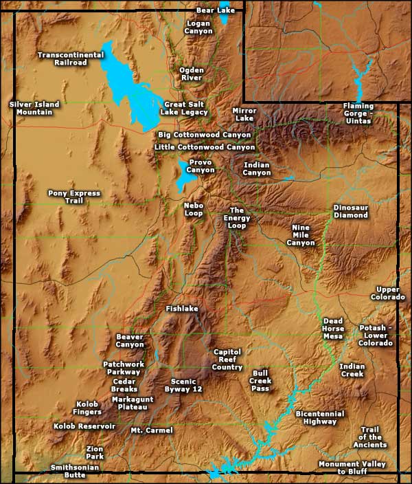 Map of Utah Scenic Byways