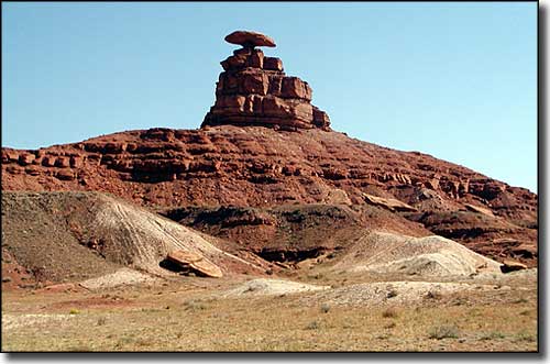 Mexican Hat, namesake of the nearby town along the Monument Valley to Bluff Scenic Byway