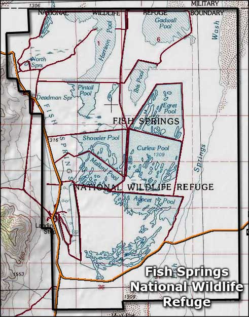 Fish Springs National Wildlife Refuge map