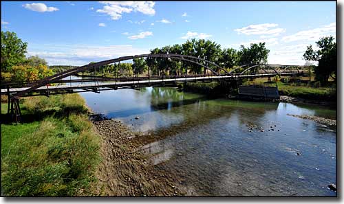 The Iron Bridge across the North Platte River to Fort Laramie